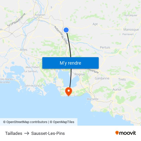 Taillades to Sausset-Les-Pins map