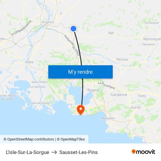 L'Isle-Sur-La-Sorgue to Sausset-Les-Pins map