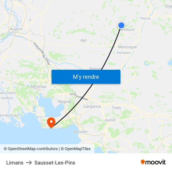 Limans to Sausset-Les-Pins map