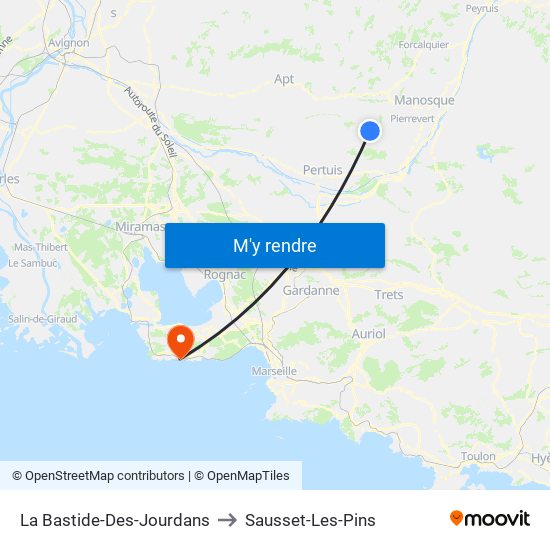 La Bastide-Des-Jourdans to Sausset-Les-Pins map