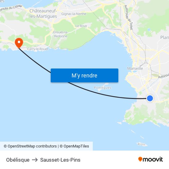 Obélisque to Sausset-Les-Pins map