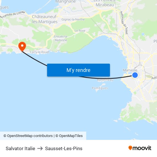 Salvator Italie to Sausset-Les-Pins map