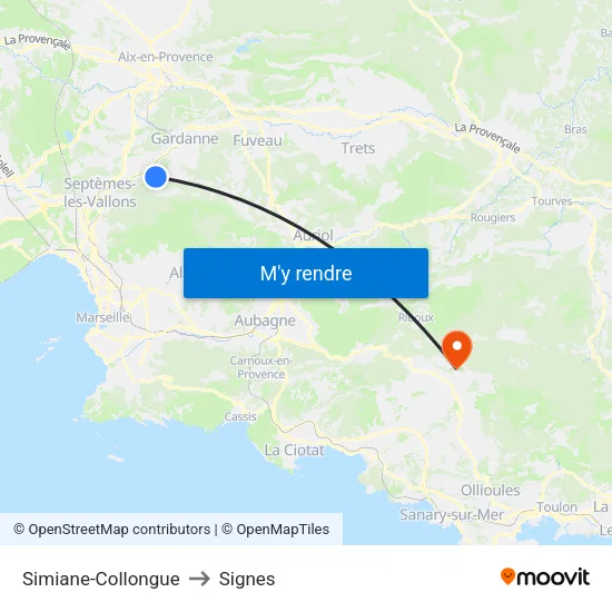 Simiane-Collongue to Signes map