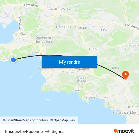 Ensuès-La-Redonne to Signes map