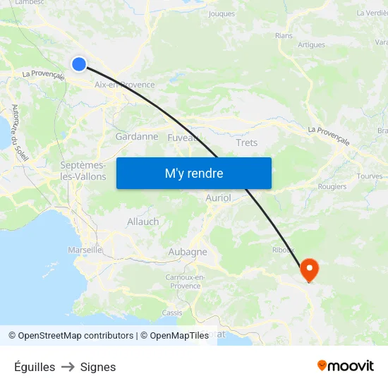 Éguilles to Signes map
