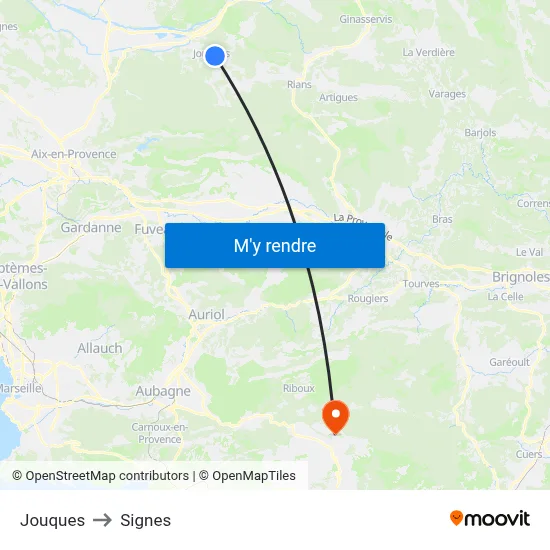 Jouques to Signes map
