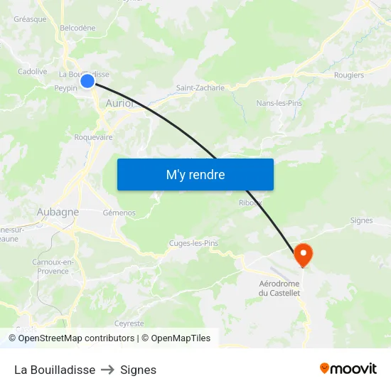 La Bouilladisse to Signes map