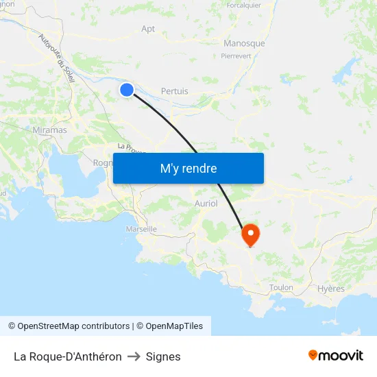 La Roque-D'Anthéron to Signes map