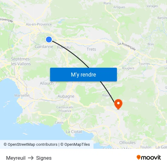 Meyreuil to Signes map
