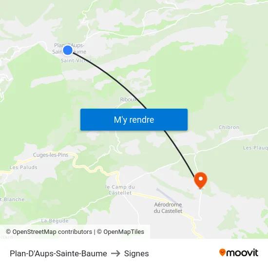 Plan-D'Aups-Sainte-Baume to Signes map