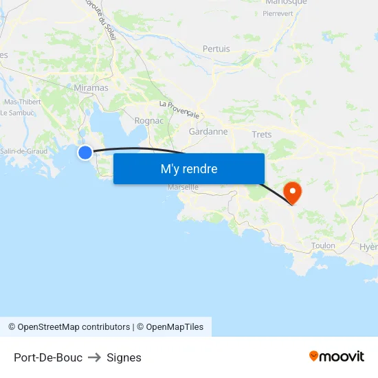 Port-De-Bouc to Signes map