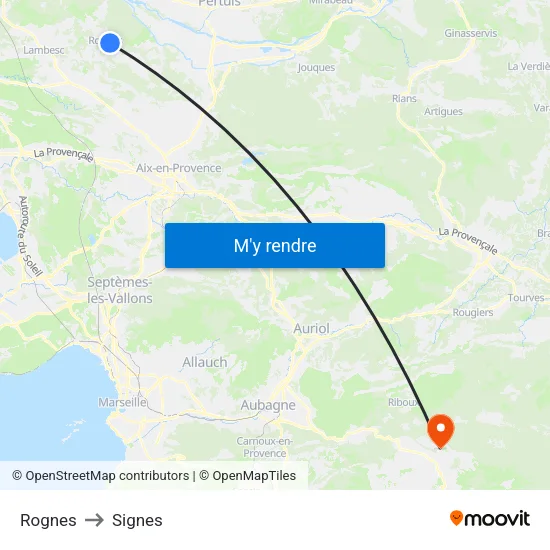 Rognes to Signes map