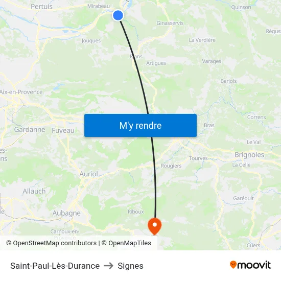Saint-Paul-Lès-Durance to Signes map