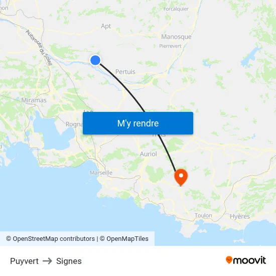 Puyvert to Signes map