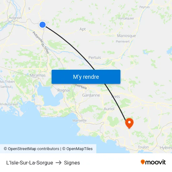 L'Isle-Sur-La-Sorgue to Signes map