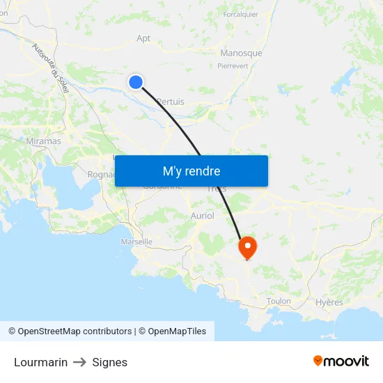 Lourmarin to Signes map