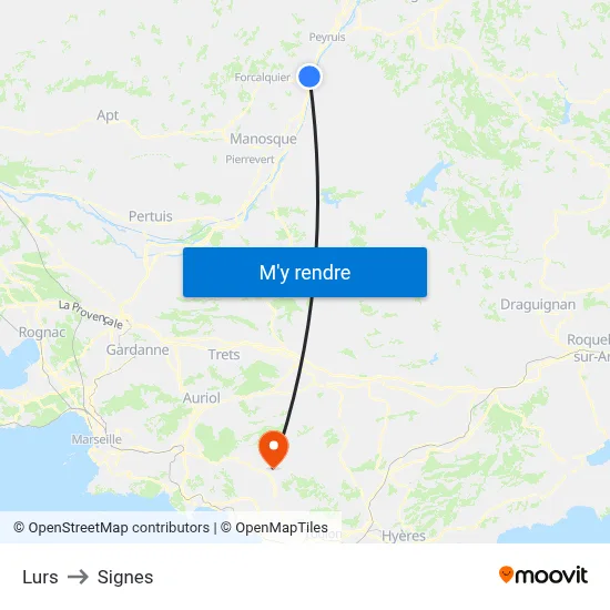 Lurs to Signes map