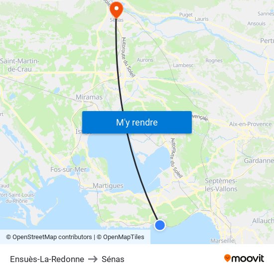 Ensuès-La-Redonne to Sénas map