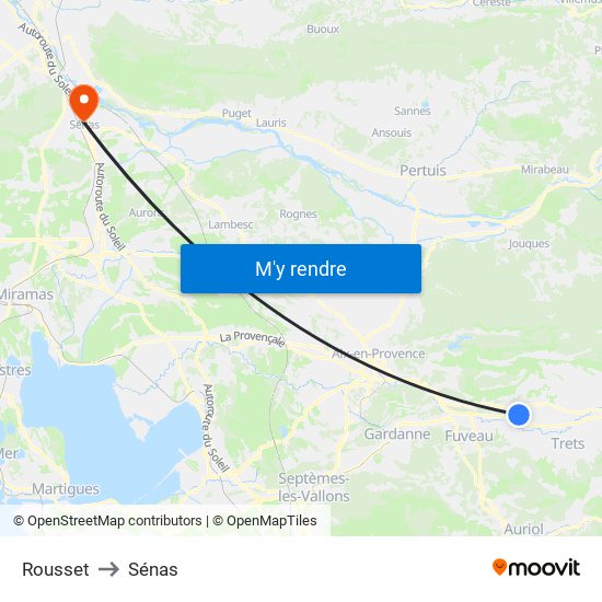 Rousset to Sénas map