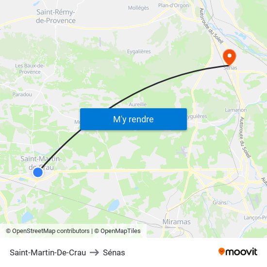 Saint-Martin-De-Crau to Sénas map