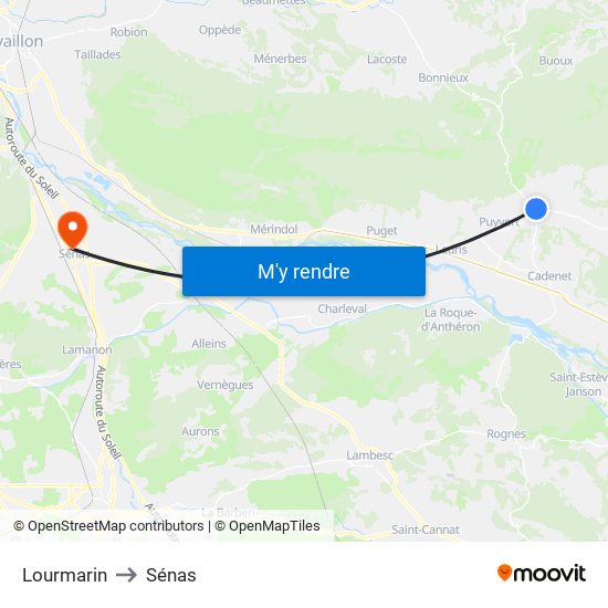 Lourmarin to Sénas map