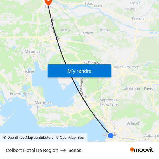 Colbert Hotel De Region to Sénas map