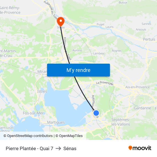 Pierre Plantée - Quai 7 to Sénas map