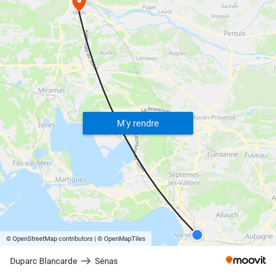 Duparc Blancarde to Sénas map