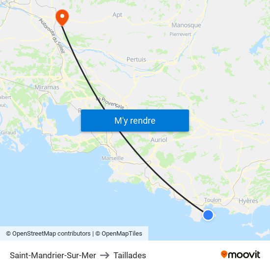 Saint-Mandrier-Sur-Mer to Taillades map