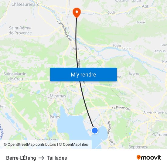 Berre-L'Étang to Taillades map