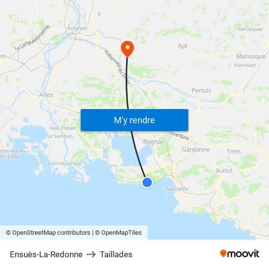 Ensuès-La-Redonne to Taillades map