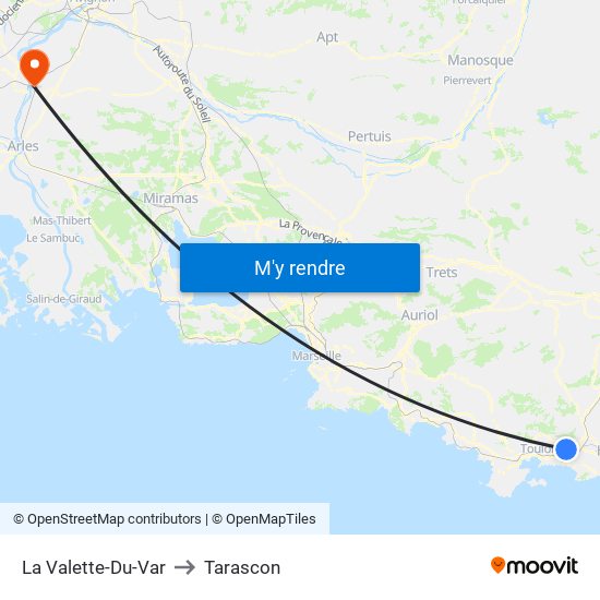 La Valette-Du-Var to Tarascon map