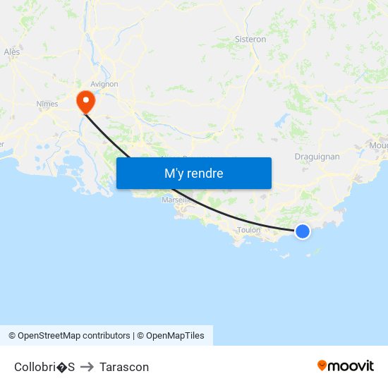 Collobri�S to Tarascon map