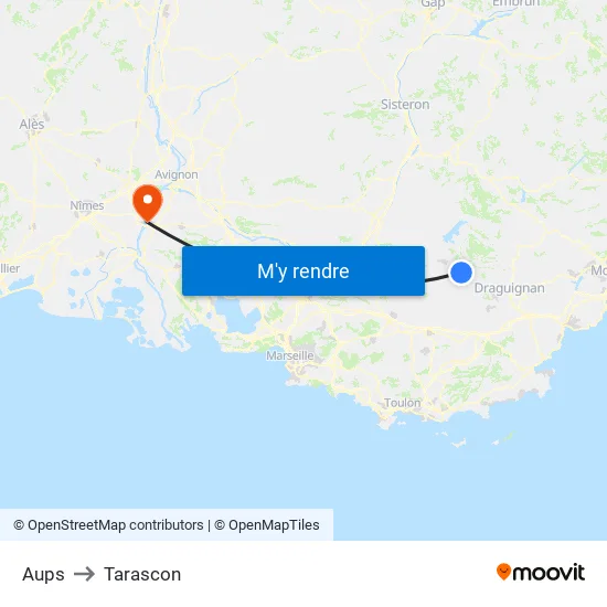 Aups to Tarascon map