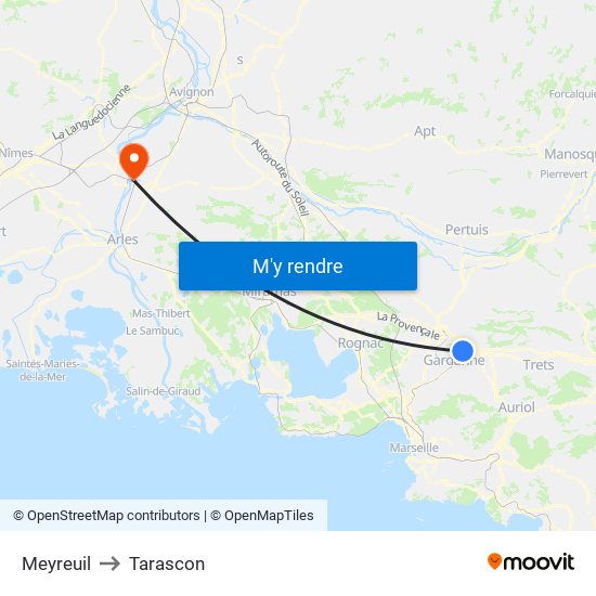 Meyreuil to Tarascon map