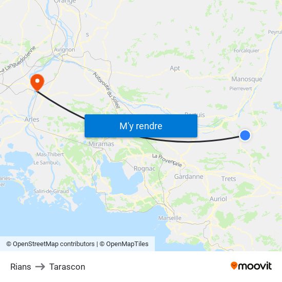 Rians to Tarascon map