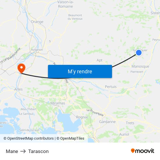 Mane to Tarascon map
