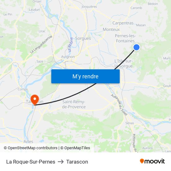 La Roque-Sur-Pernes to Tarascon map