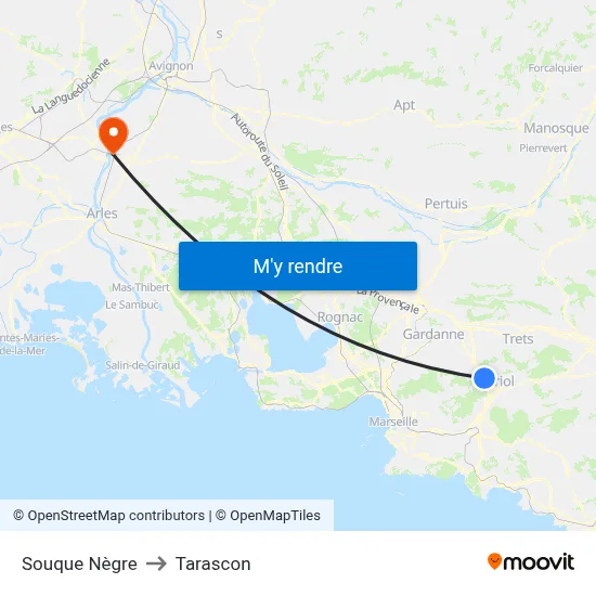 Souque Nègre to Tarascon map