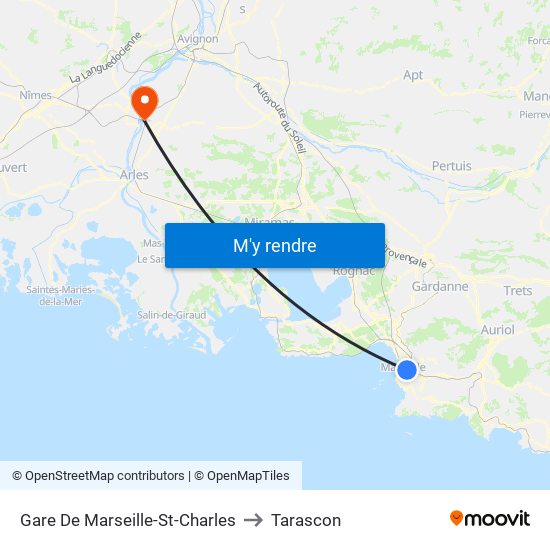 Gare De Marseille-St-Charles to Tarascon map