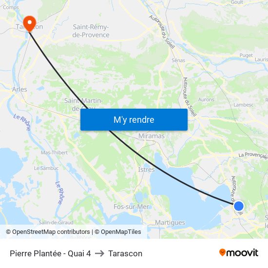 Pierre Plantée - Quai 4 to Tarascon map