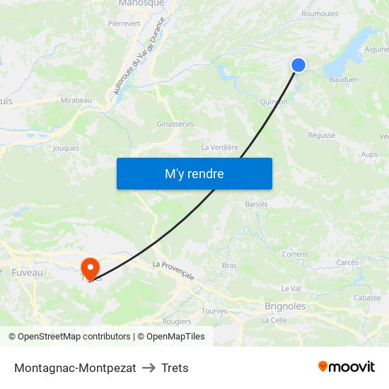 Montagnac-Montpezat to Trets map