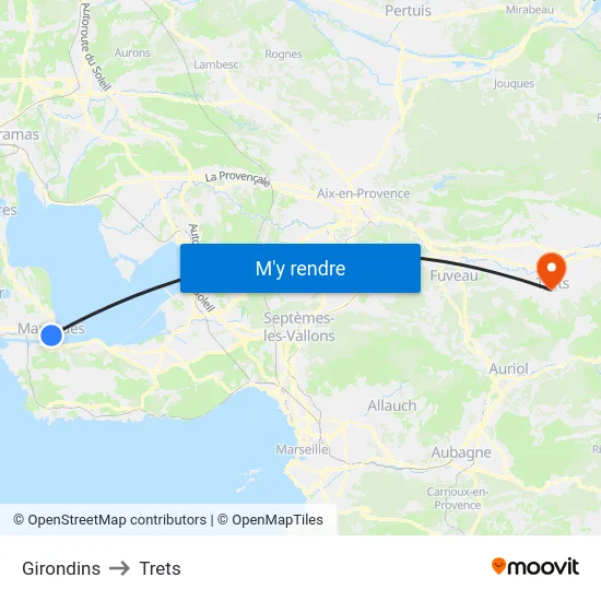 Girondins to Trets map