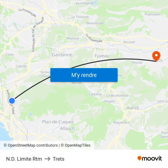 N.D. Limite Rtm to Trets map