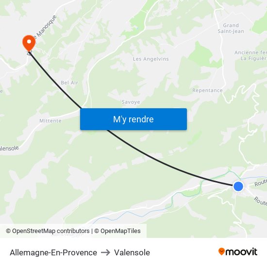 Allemagne-En-Provence to Valensole map
