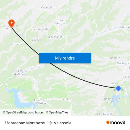 Montagnac-Montpezat to Valensole map