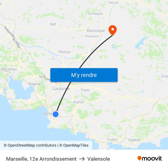 Marseille, 12e Arrondissement to Valensole map