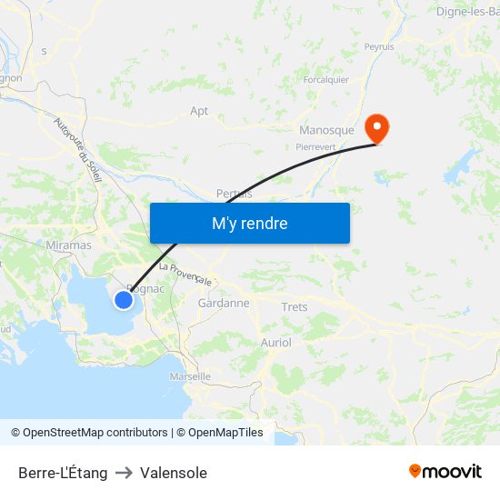 Berre-L'Étang to Valensole map