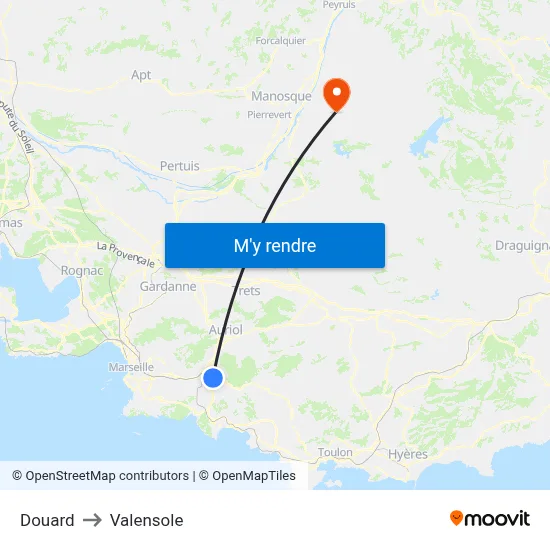 Douard to Valensole map