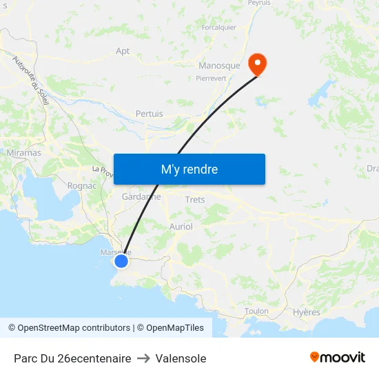 Parc Du 26ecentenaire to Valensole map